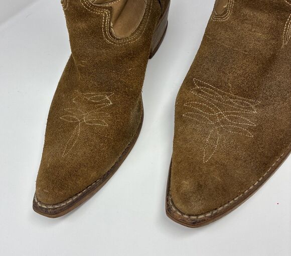 VTG 70s Texas Boot Co Boots, Two Tone Brown Suede & Leather Size 9D, Style 6966 main image 10